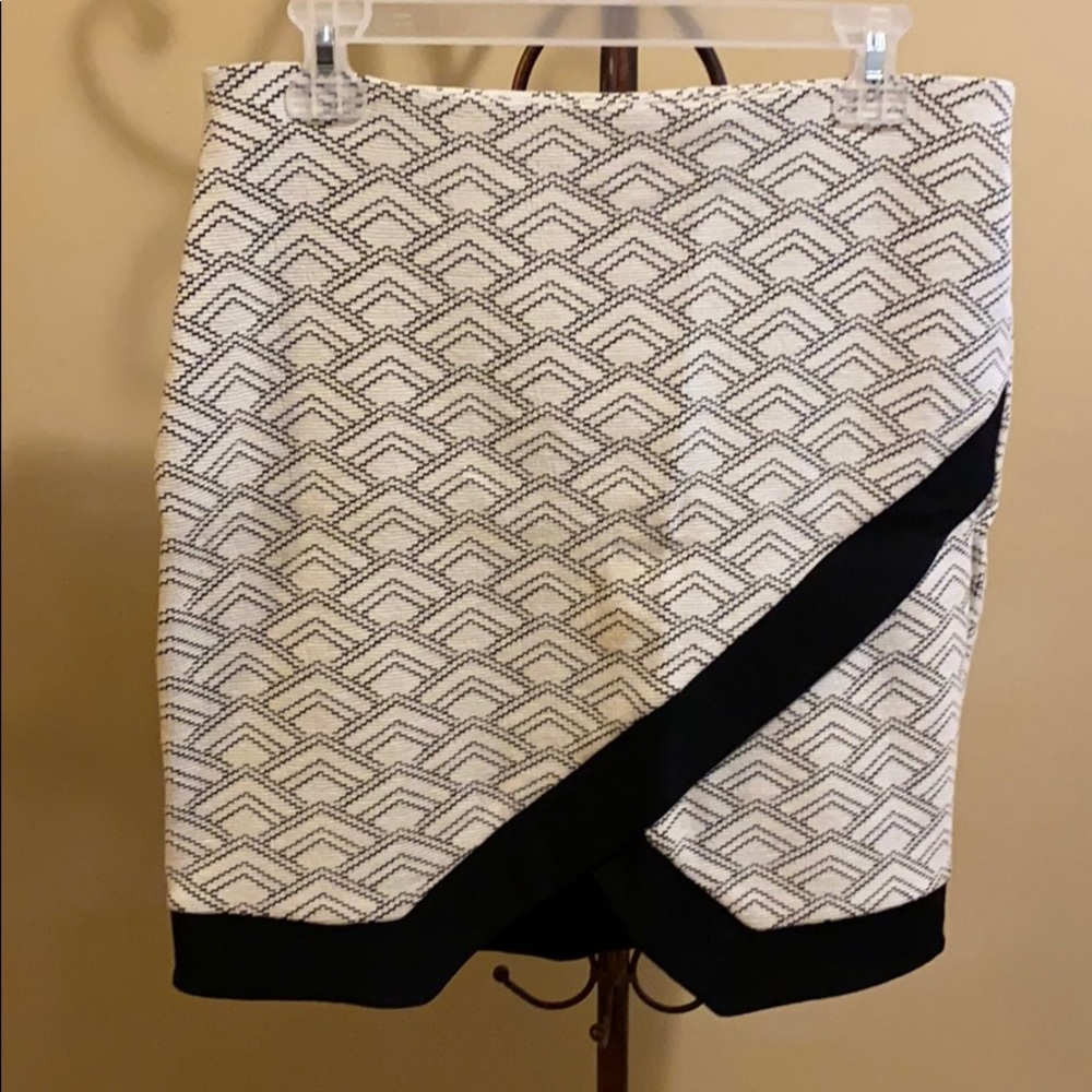 Black and White Knit Mini Skirt